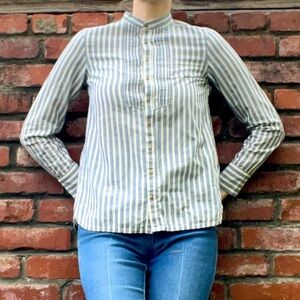 J Crew striped prairie style blouse